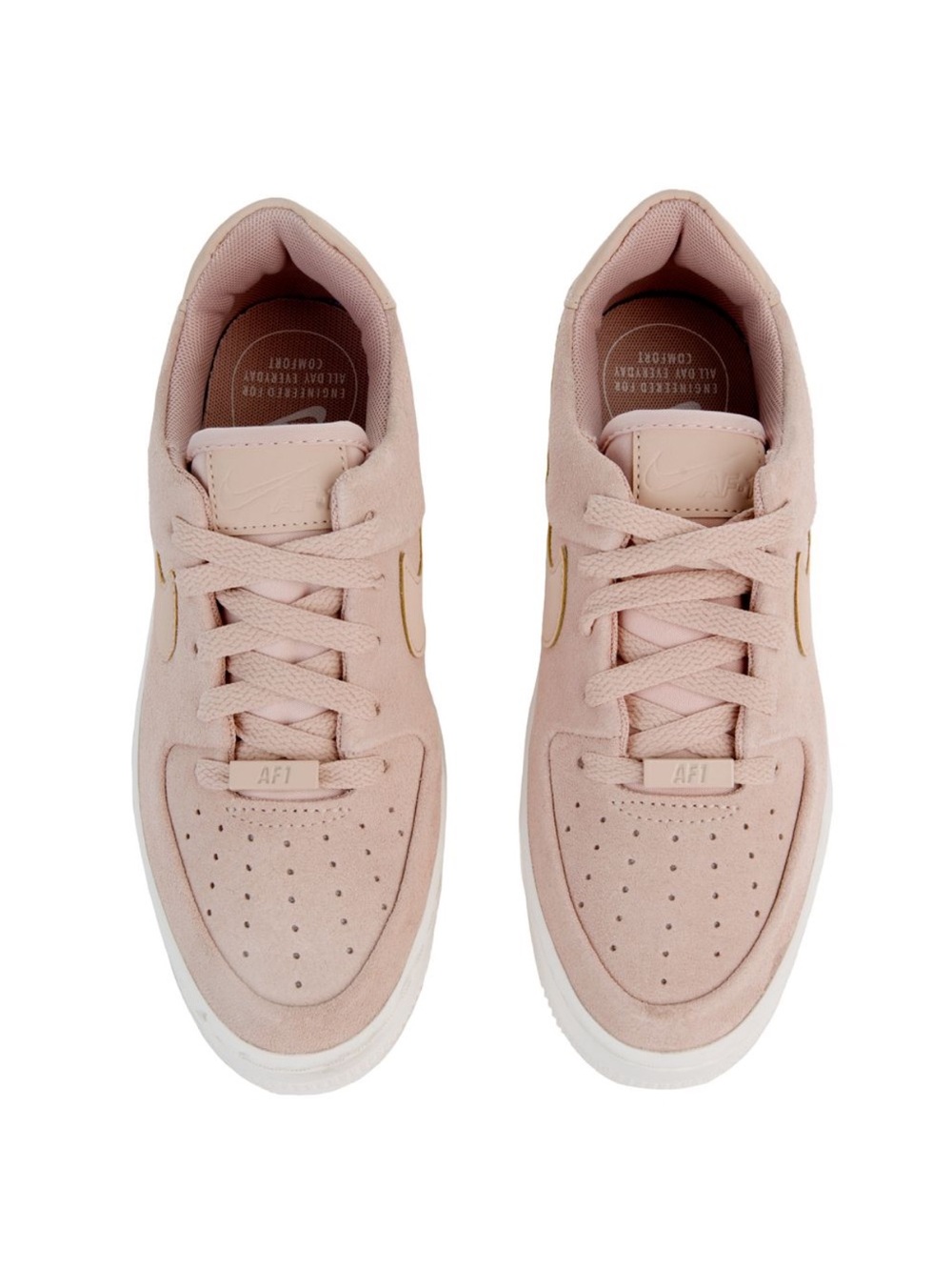 Nike Women’s Blush Suede Platform Sneakers AF1 - Picture 2 of 4